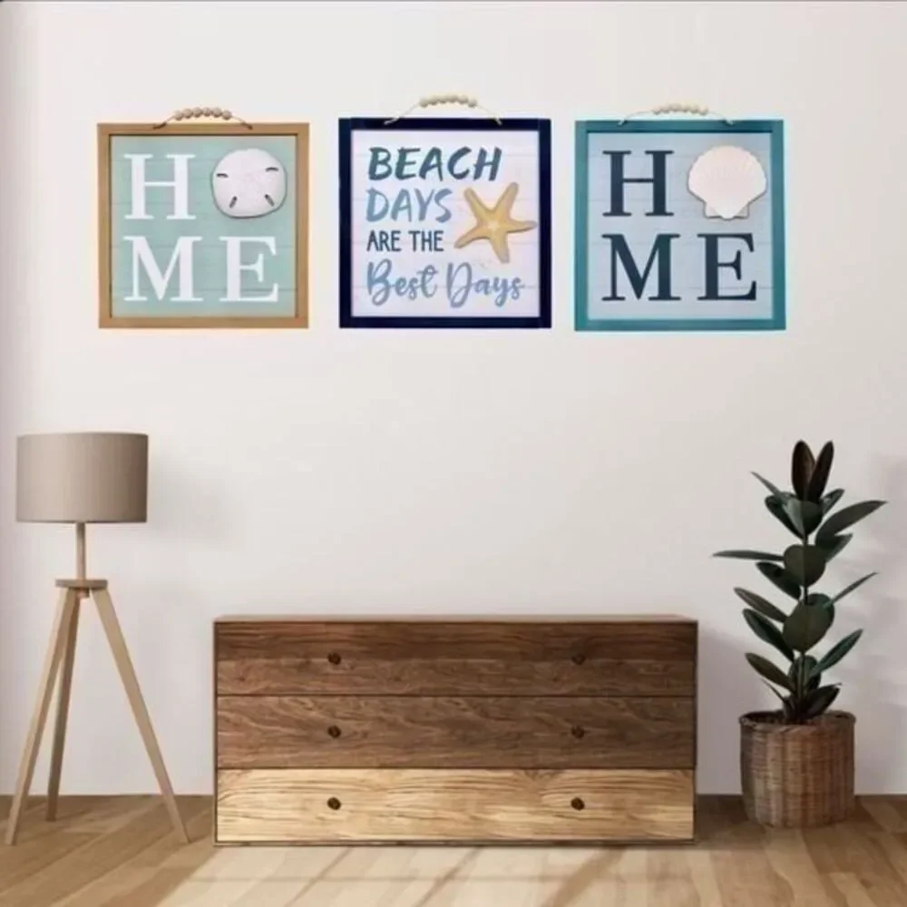 NWT Set of 3 Gorgeous Shore Living Nautical Accent Framed Wall Decor 13”x 11”